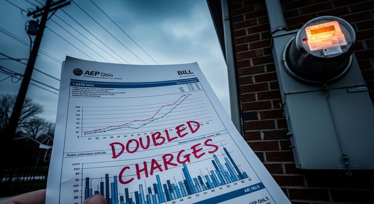 AEP Ohio electric bill showing doubled charges