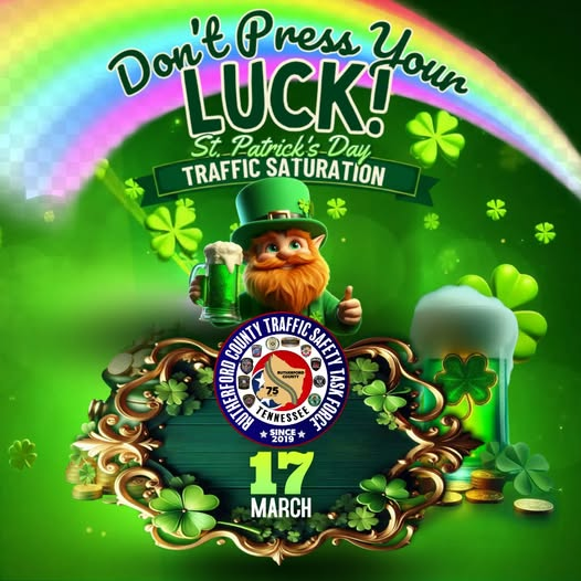 St. Patrick's Day, Columbus Police and Franklin County Sheriff Warn Drivers, Don't Drink and Drive today