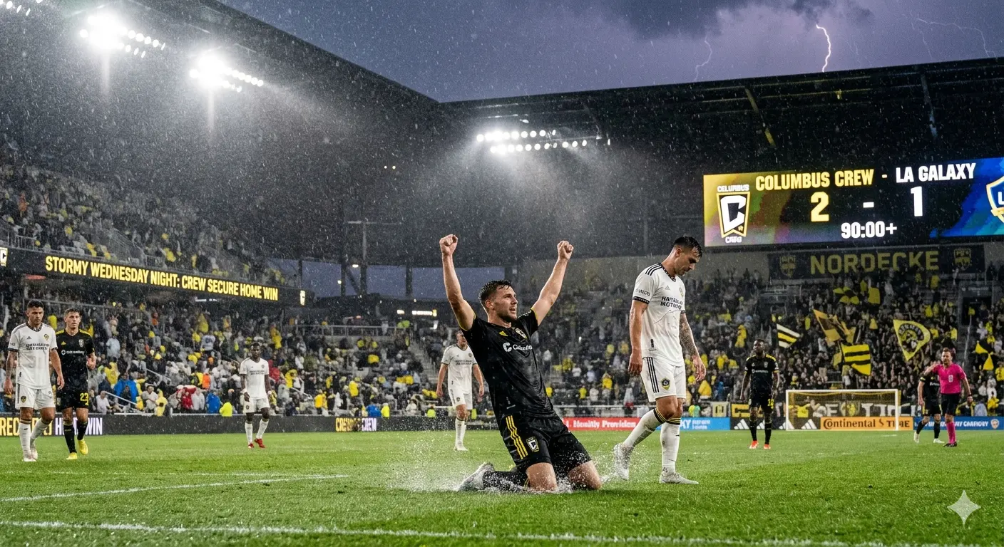 Columbus Crew Top LA Galaxy 2–1 in Stormy Wednesday Night Home Win