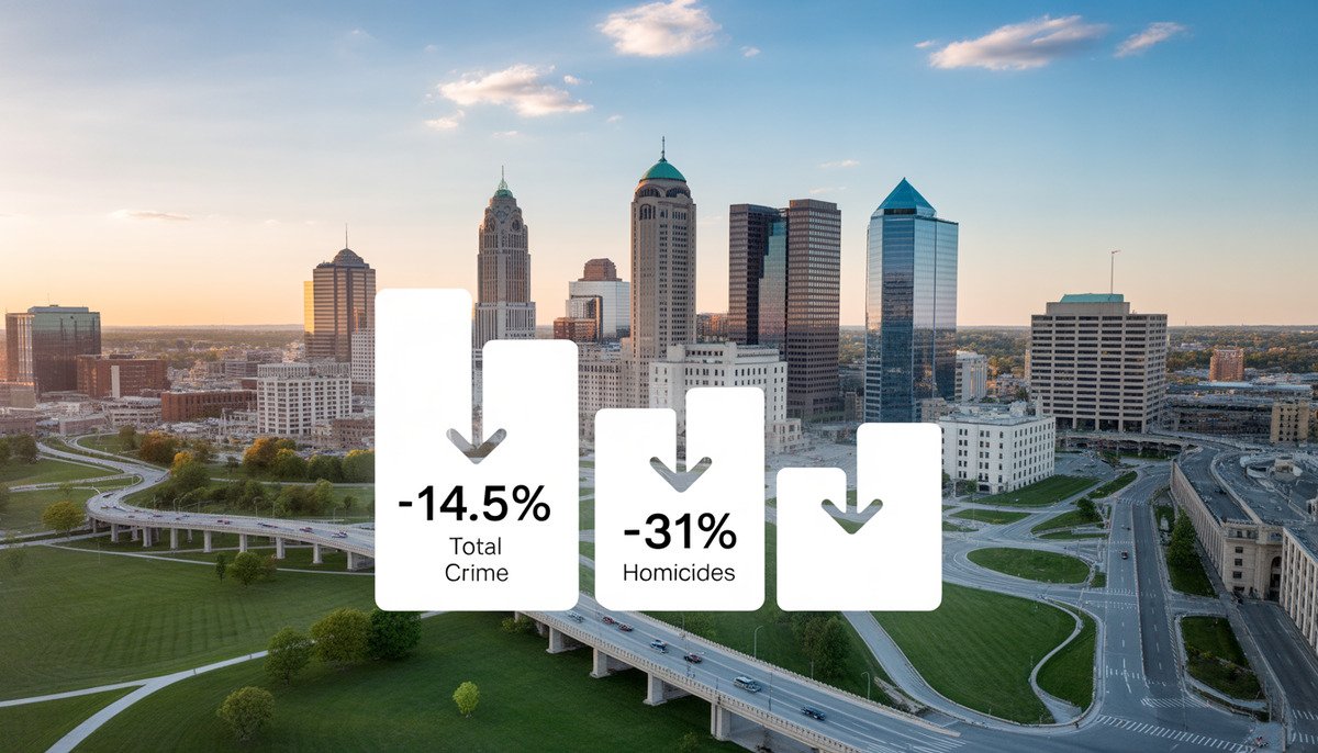 Columbus Crime Trends: 14.5% Drop in Serious Offenses Marks Steepest Decline in Recent Memory; Safest Neighborhoods Revealed