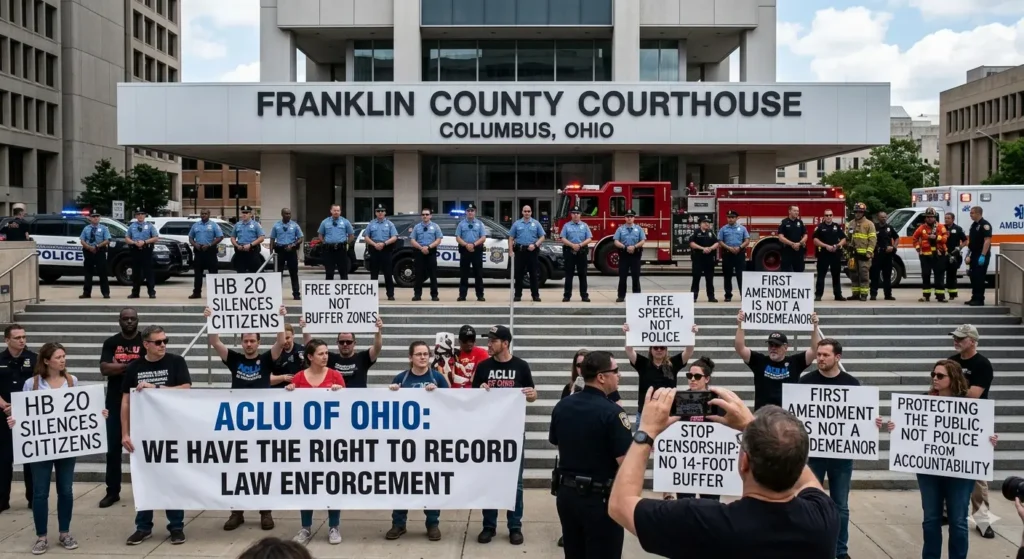 Ohio HB 20 First Responder Buffer Zone Bill Draws Civil Liberties Pushback