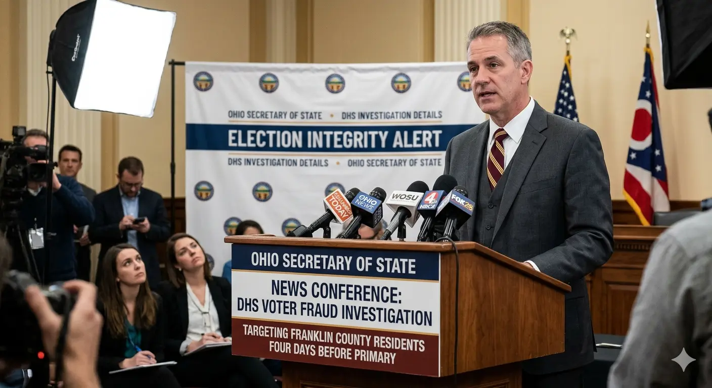 Ohio Secretary of State Speaks on DHS Voter Fraud Investigation Targeting Franklin County Residents Four Days Before Primary